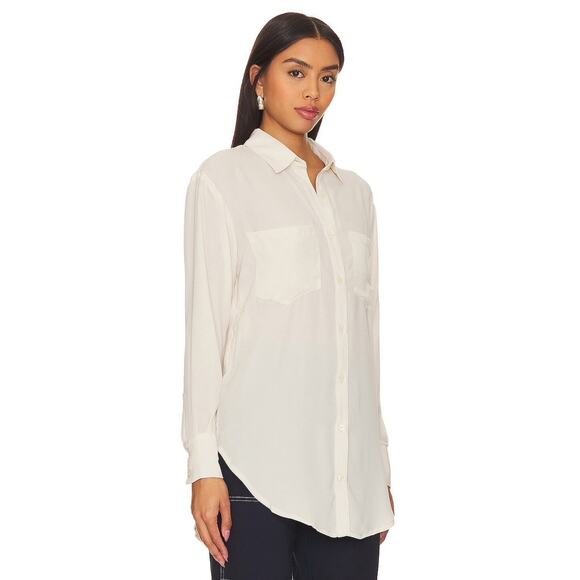 REMI X REVOLVE Michelle Button Up Shirt in Bone size Large - Picture 2 of 15
